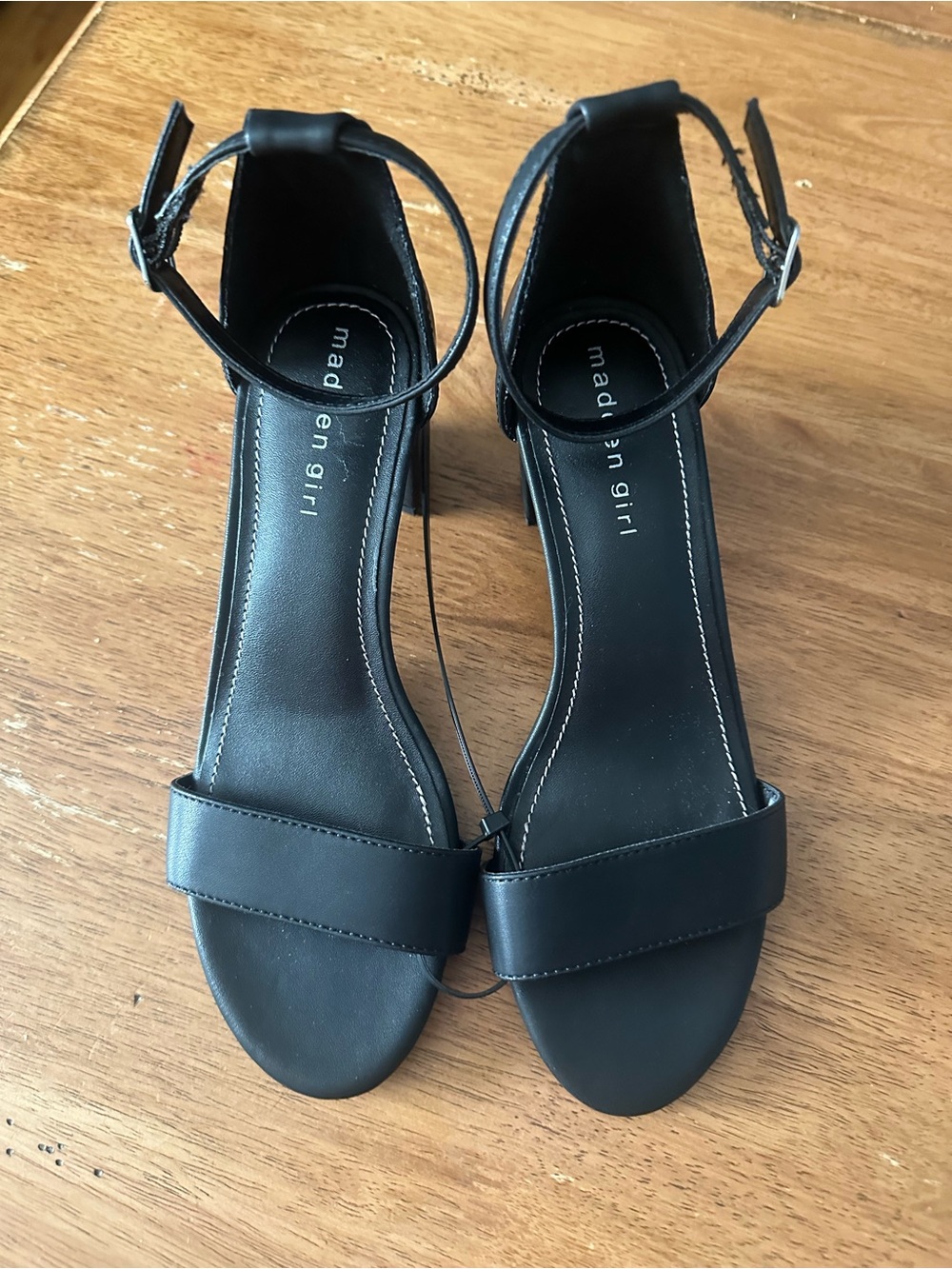 Madden Girl Black Ankle Strap Block Heels